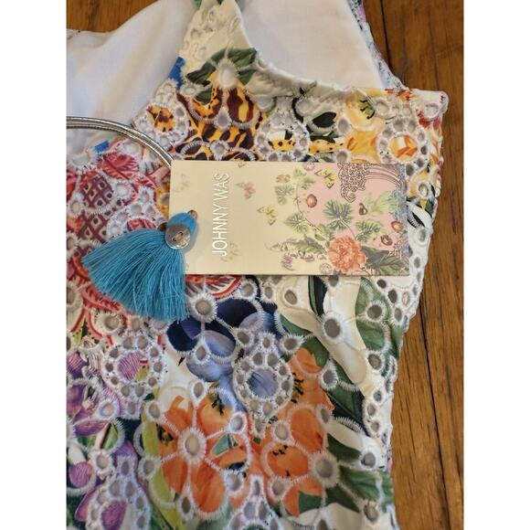 NWT Johnny Was Neon Jungle Eyelet One Piece Swimsuit Size Medium $228 - Picture 10 of 11